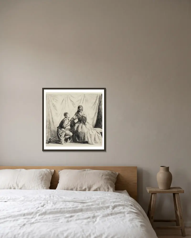 Der Jüngling und der Tod von Carl Bloch gerahmt an einer Wand