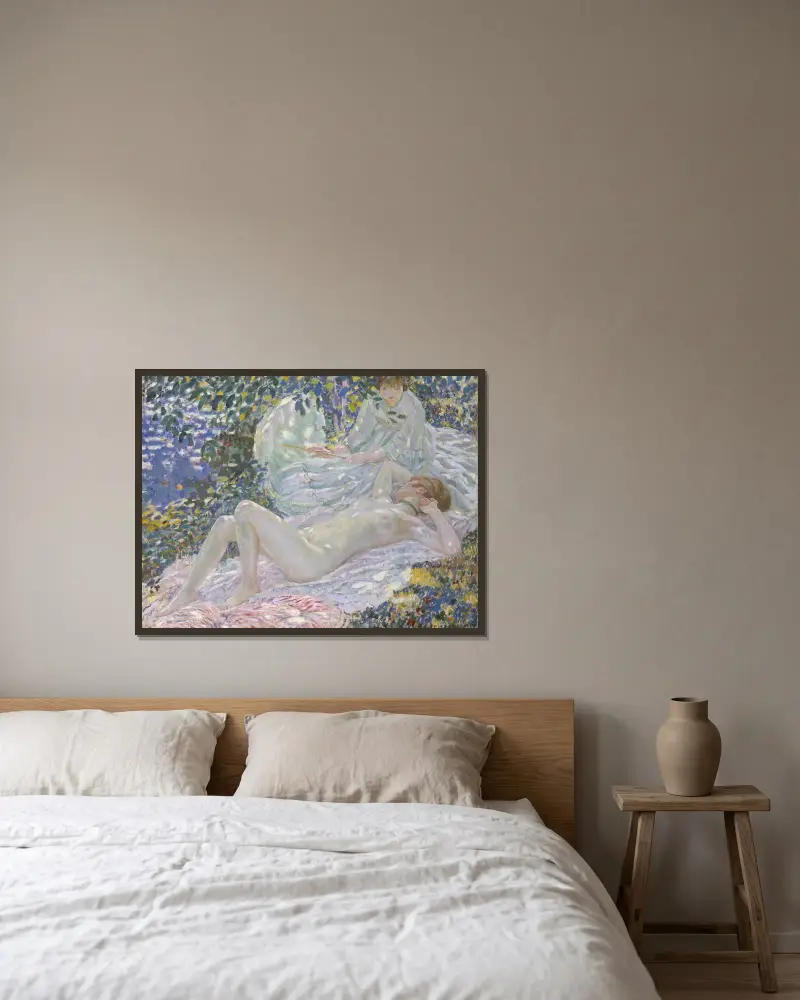 Léto, Frederick Carl Frieseke v rámu na stěně