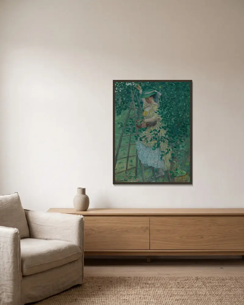 Jabloň, Frederick Carl Frieseke v rámu na stěně