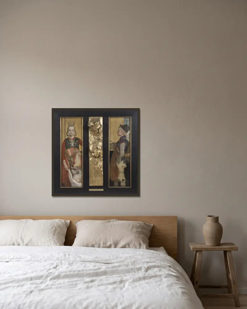 En svensk saga av Carl Larsson inramad på en vägg