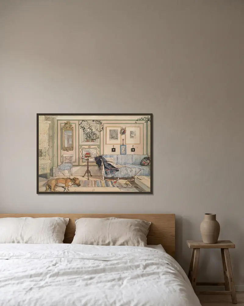 Útulný koutek, Carl Larsson v rámu na stěně