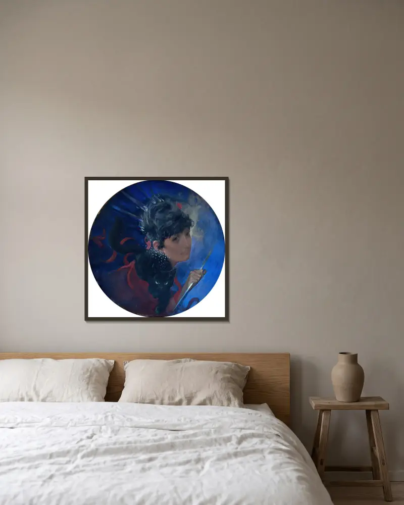 Elektricitet av Carl Larsson inramad på en vägg