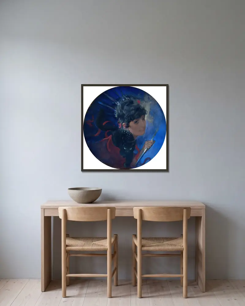 Elektricitet av Carl Larsson inramad på en vägg