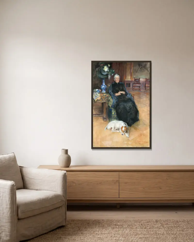 Göthilda Fürstenberg av Carl Larsson inramad på en vägg