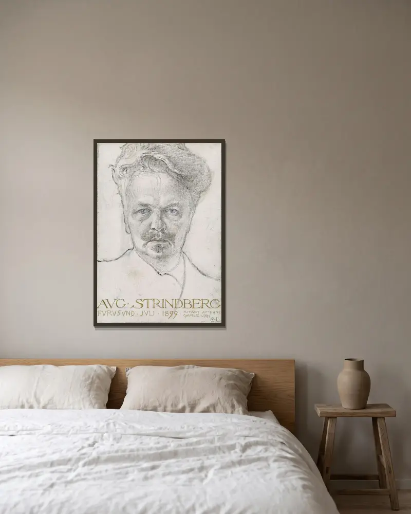 Spisovatel August Strindberg, Carl Larsson v rámu na stěně