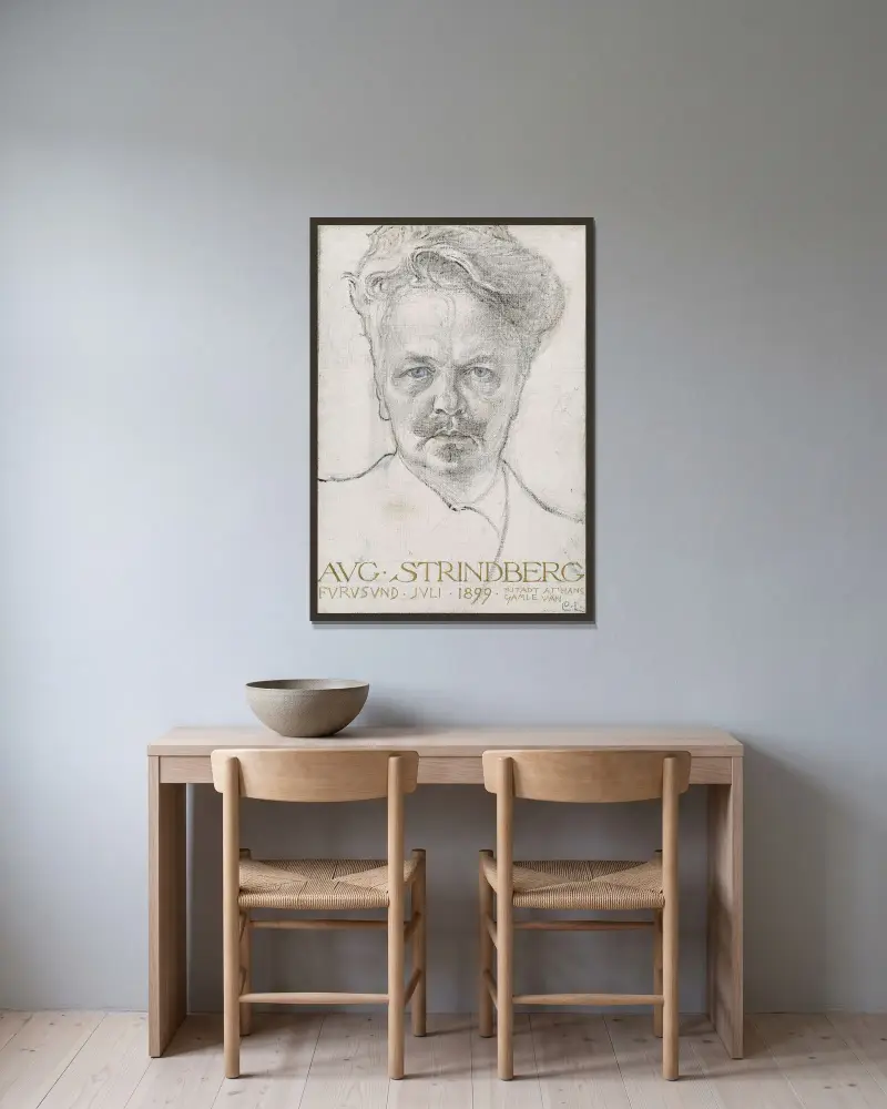 Spisovatel August Strindberg, Carl Larsson v rámu na stěně