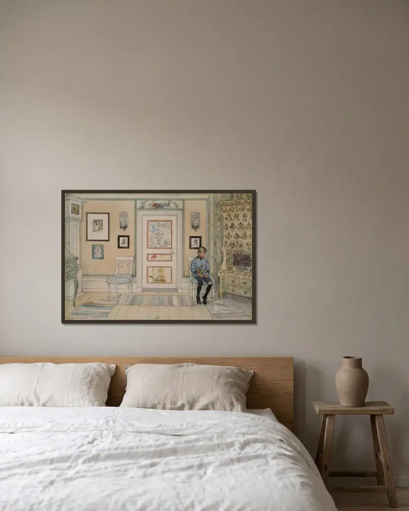 I hörnet av Carl Larsson inramad på en vägg
