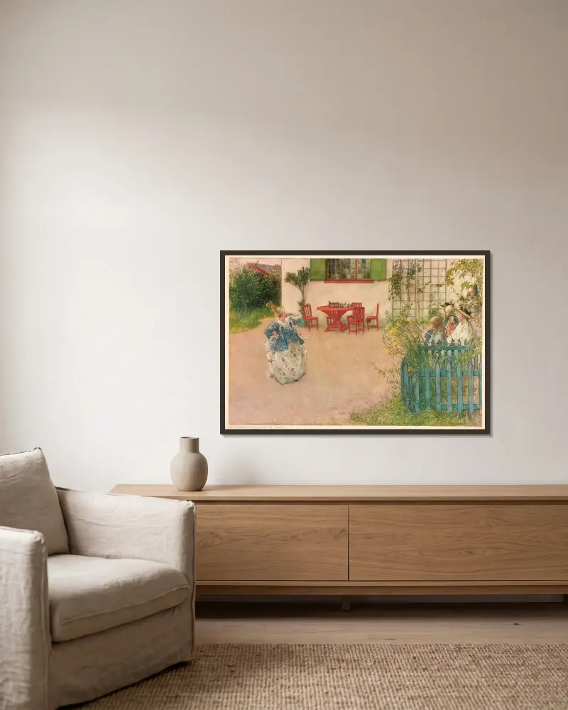 Lisbeth jako zła księżniczka, Carl Larsson w ramie na ścianie
