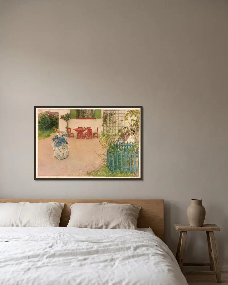 Lisbeth jako zła księżniczka, Carl Larsson w ramie na ścianie