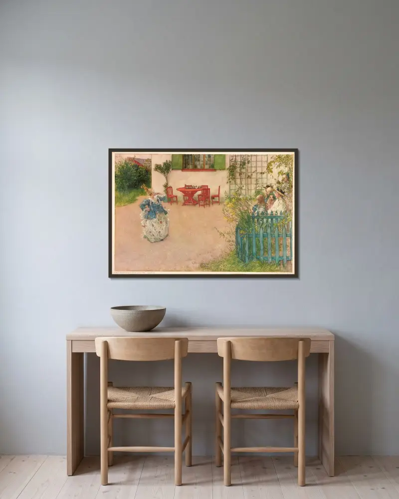 Lisbeth jako zła księżniczka, Carl Larsson w ramie na ścianie