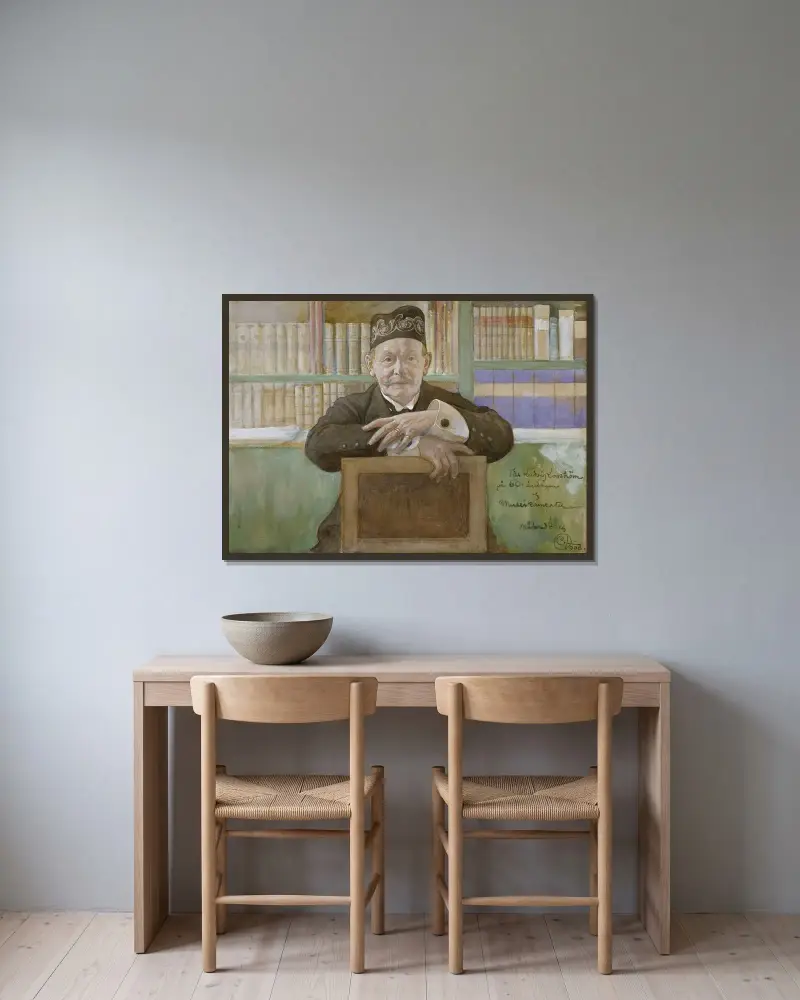 Ludvig Looström av Carl Larsson inramad på en vägg