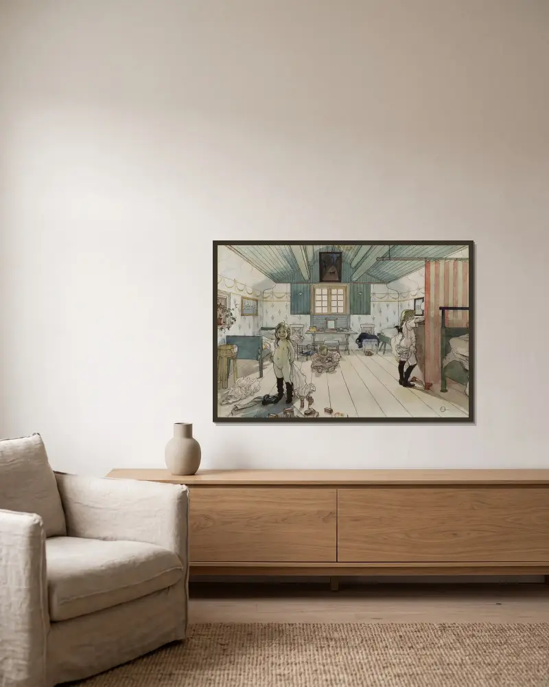 Mamin a malých dívek pokoj, Carl Larsson v rámu na stěně