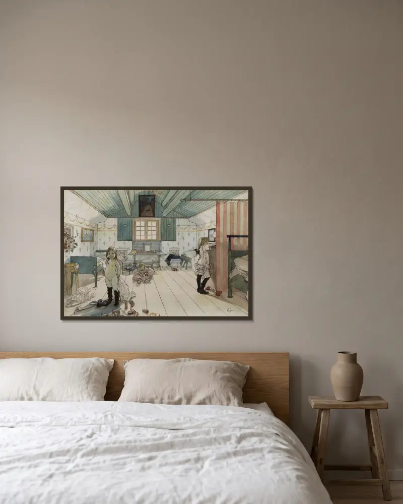 Mamin a malých dívek pokoj, Carl Larsson v rámu na stěně