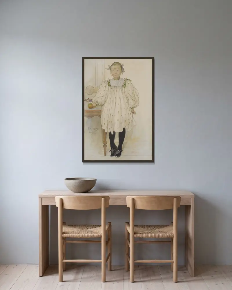 Martha Winslow av Carl Larsson inramad på en vägg