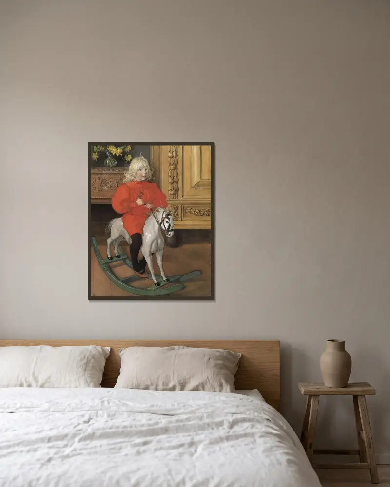 „Murre“. Porträt von Casimir Laurin von Carl Larsson gerahmt an einer Wand