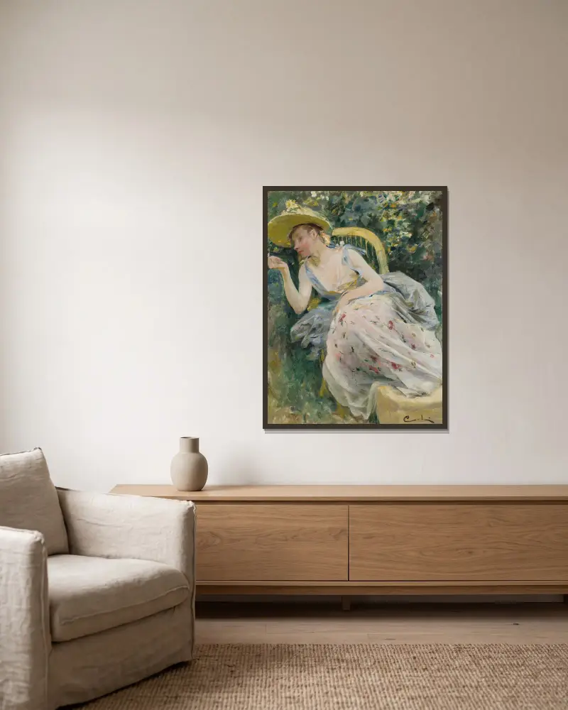 Studie till Rokoko av Carl Larsson inramad på en vägg
