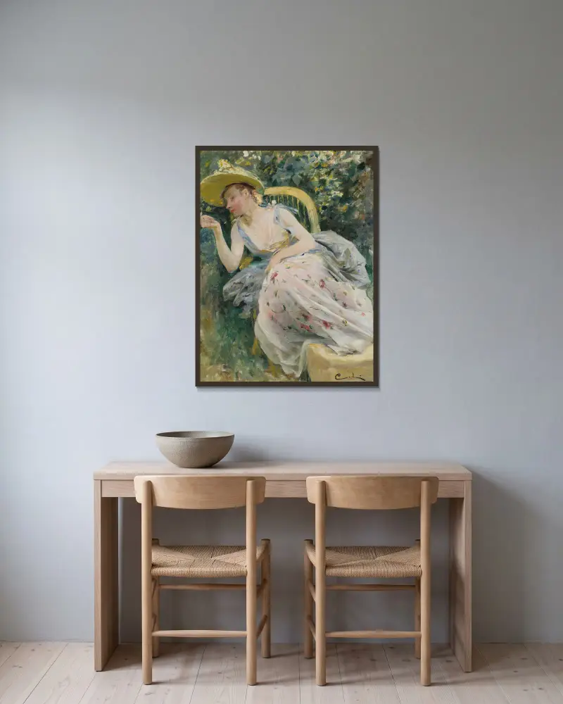 Studie till Rokoko av Carl Larsson inramad på en vägg