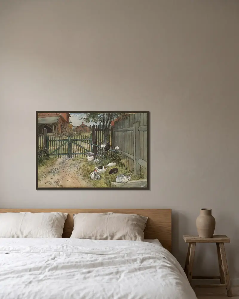 Grinden av Carl Larsson inramad på en vägg