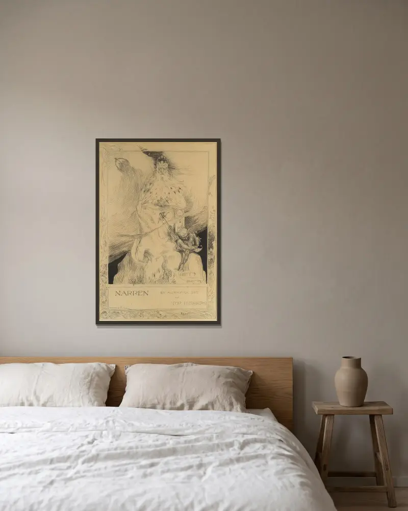 Gycklaren av Carl Larsson inramad på en vägg