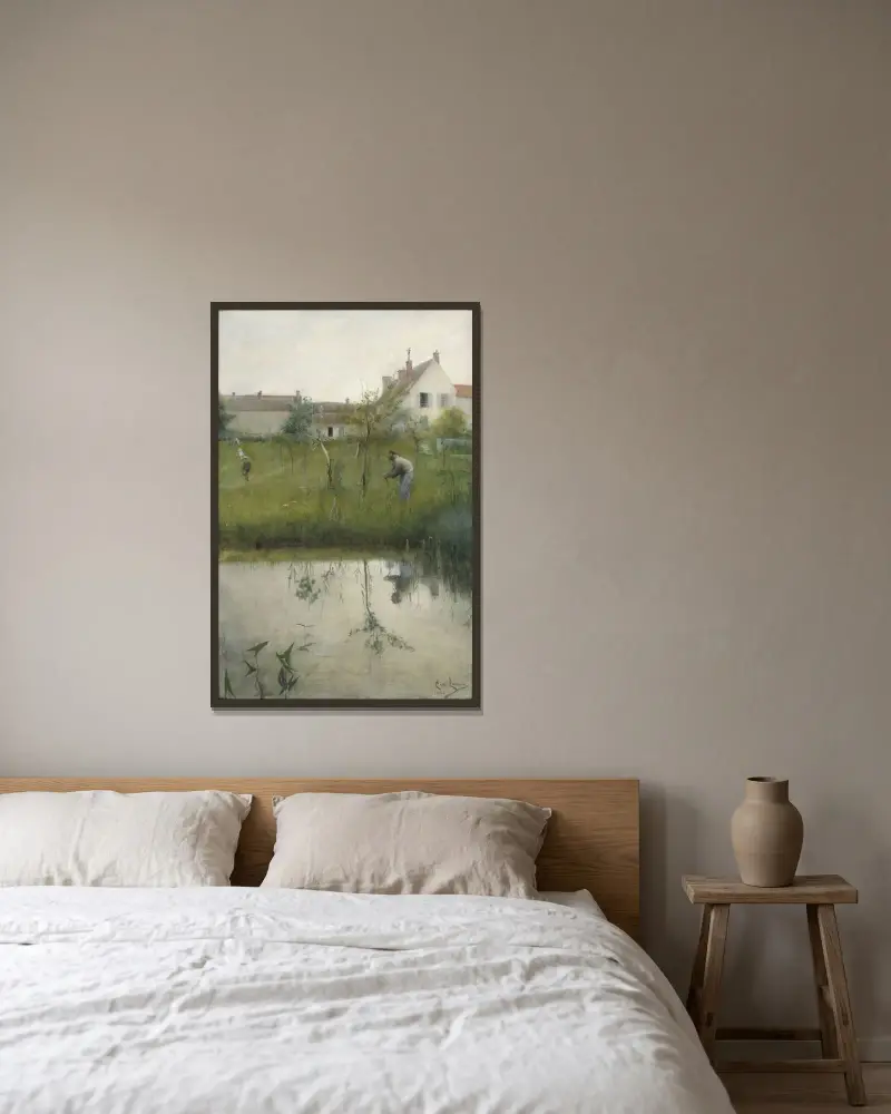 Starzec i szkółka drzew, Carl Larsson w ramie na ścianie