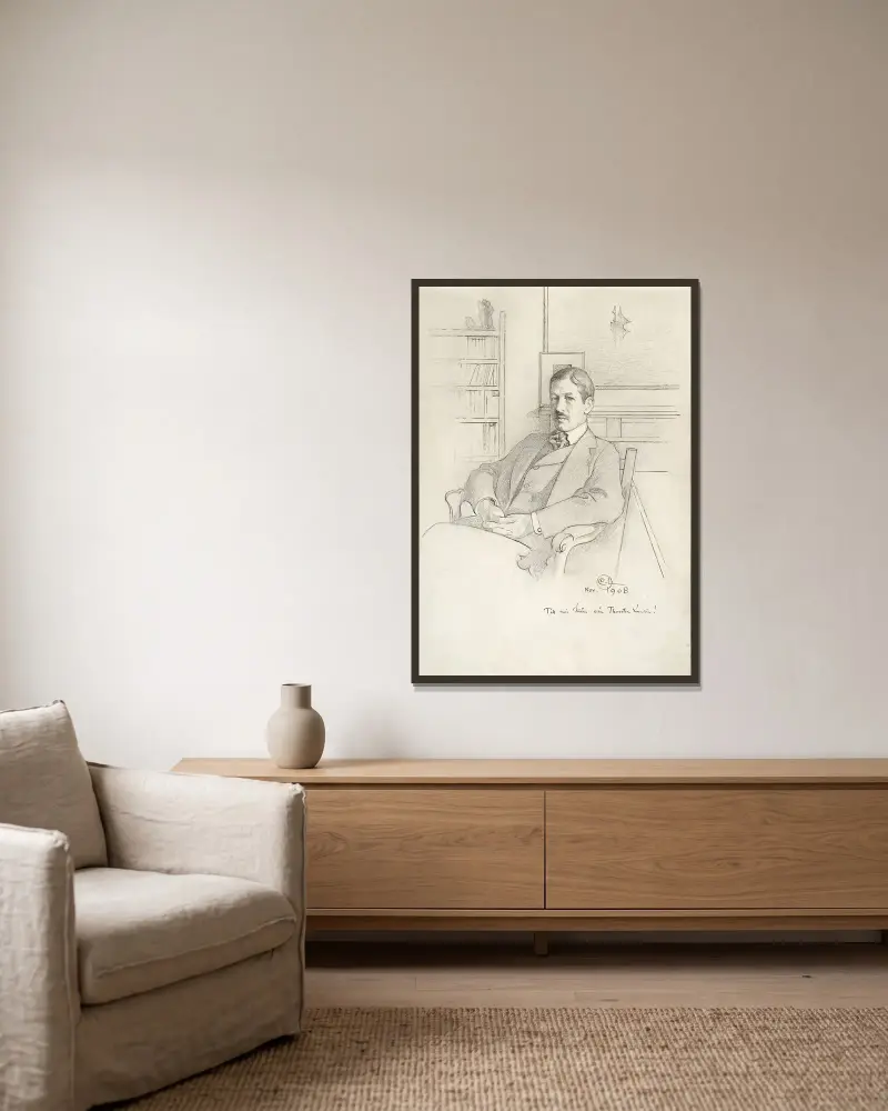 Thorsten Laurin av Carl Larsson inramad på en vägg
