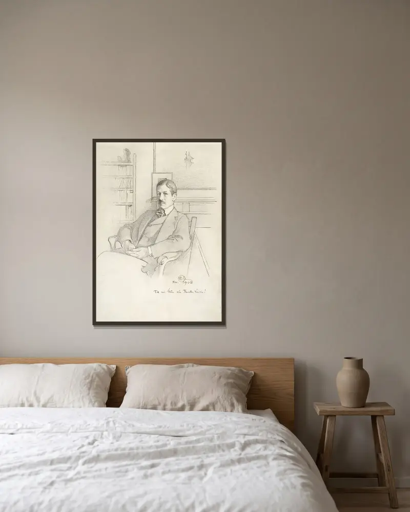 Thorsten Laurin av Carl Larsson inramad på en vägg