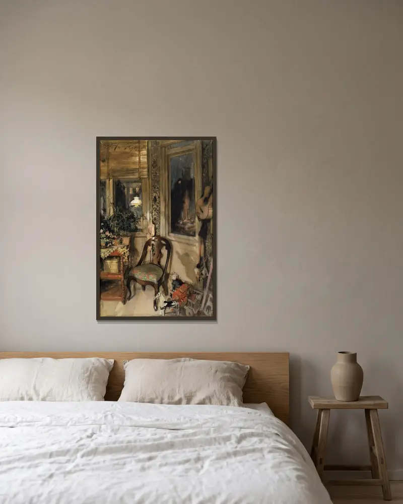 Leksaker i hörnet av Carl Larsson inramad på en vägg
