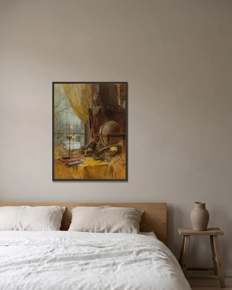 Atelieransicht av Carl Moll inramad på en vägg