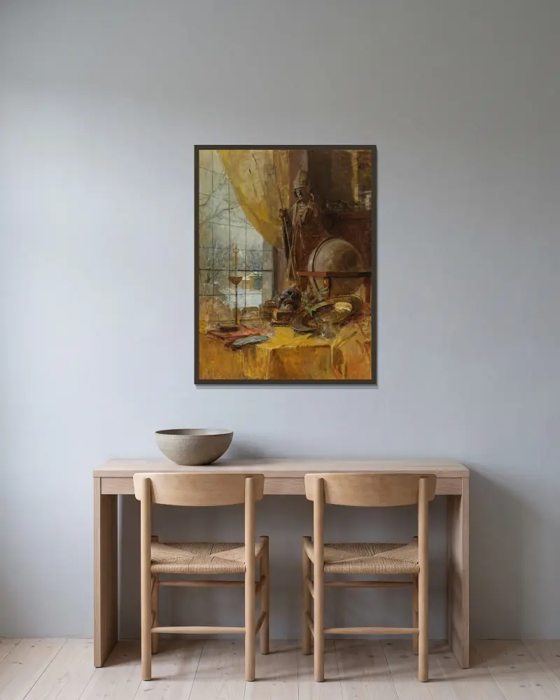 Atelieransicht av Carl Moll inramad på en vägg