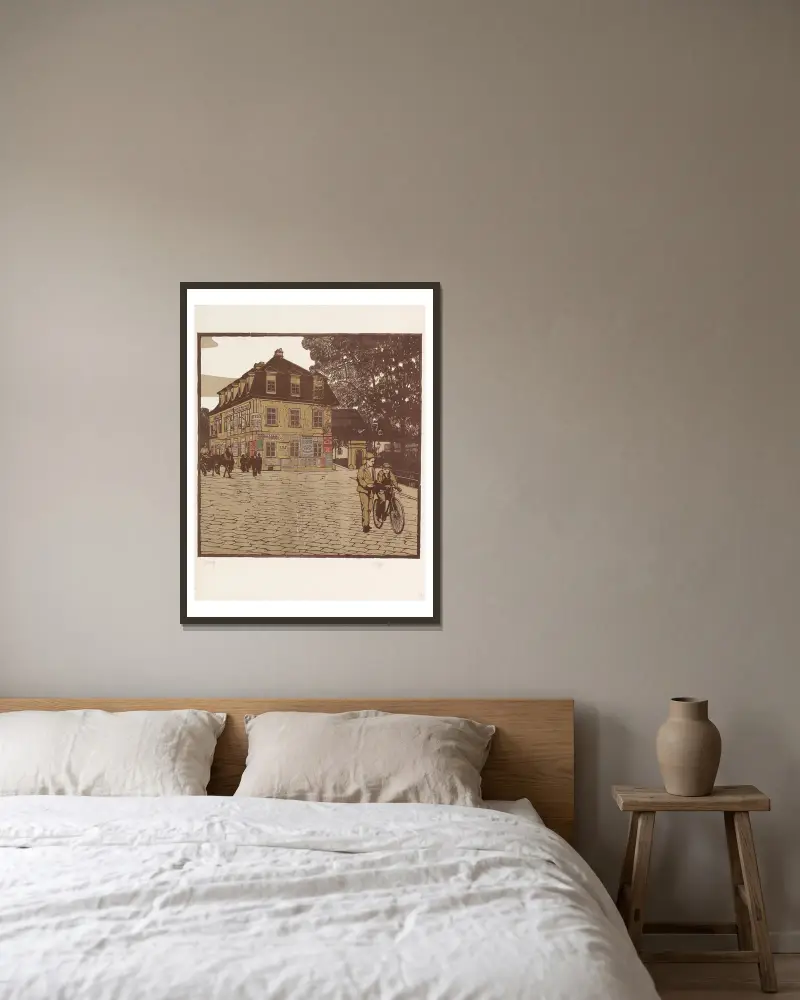 Grinzing von Carl Moll gerahmt an einer Wand