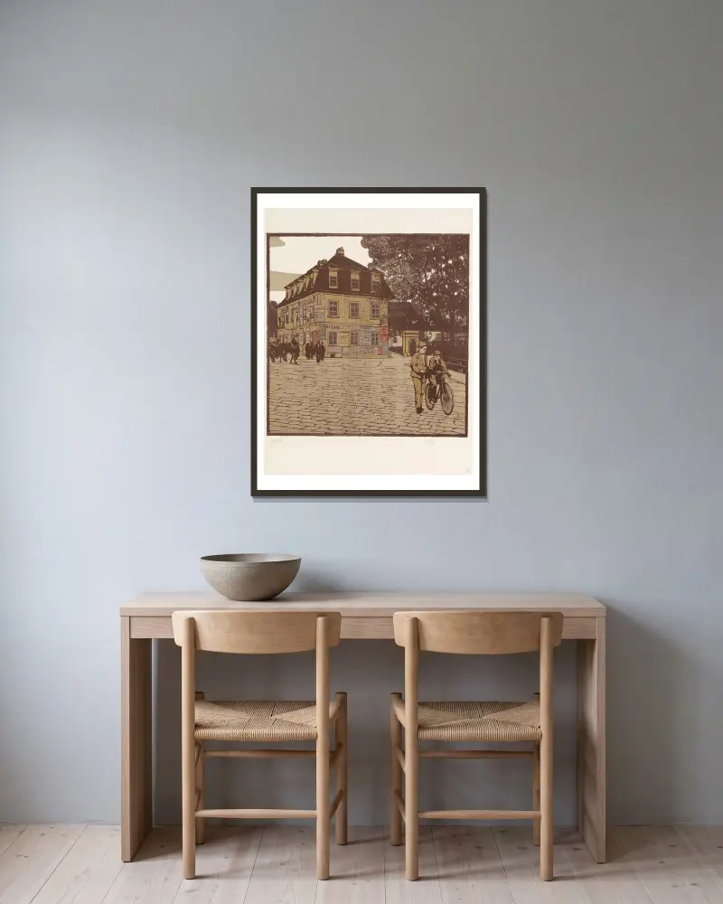 Grinzing von Carl Moll gerahmt an einer Wand