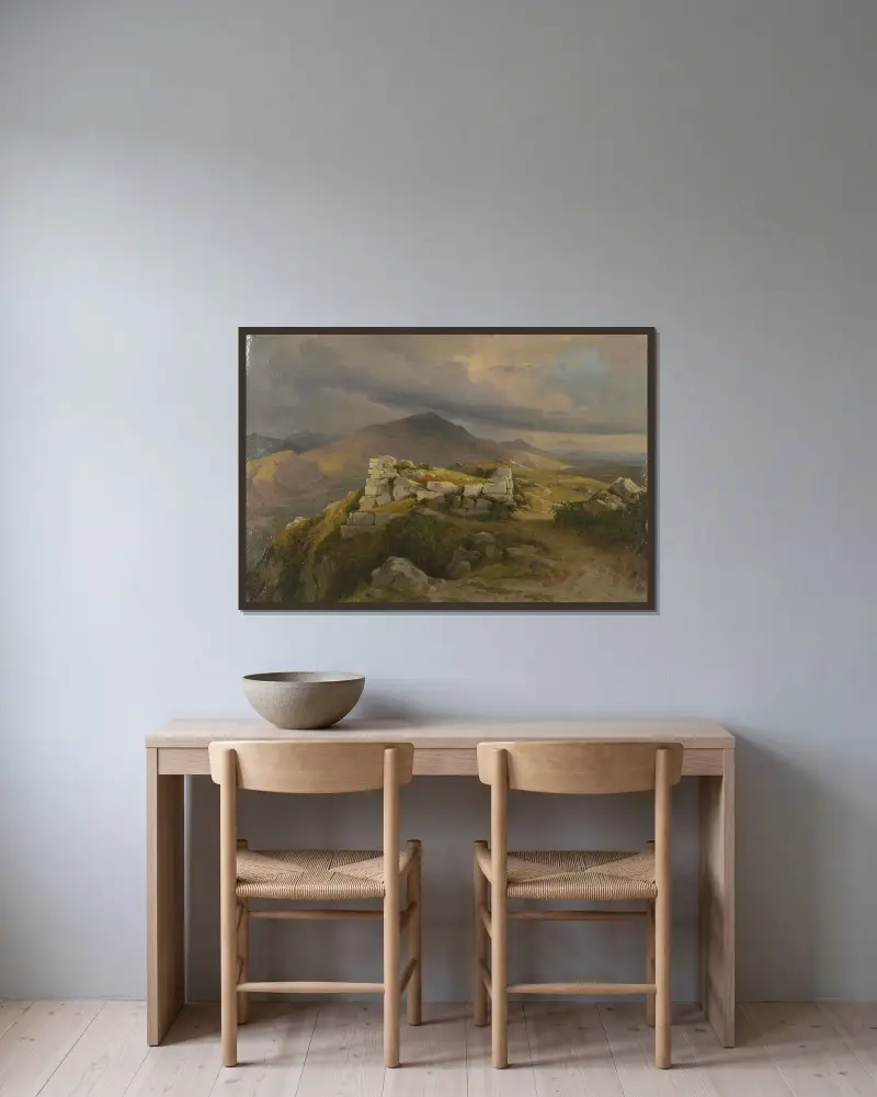 En cyklopmur vid Civitella, dagens Bellegra av Carl Morgenstern inramad på en vägg