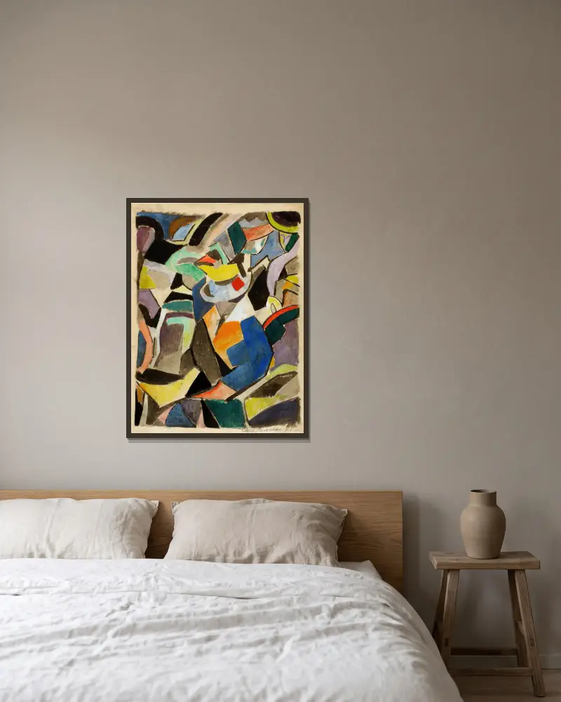 Abstract – nr 2 av Carl Newman inramad på en vägg