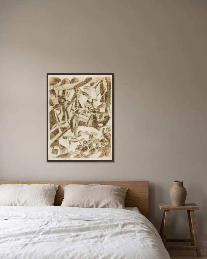 Abstrakt, Nr. 3 von Carl Newman gerahmt an einer Wand