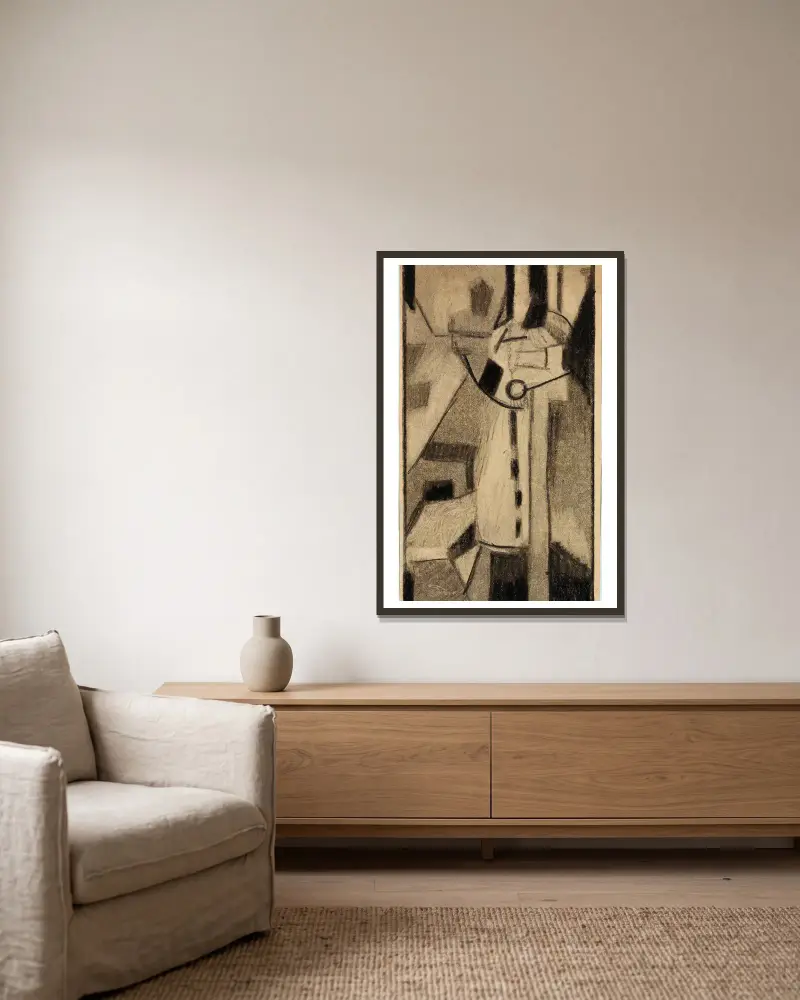 Abstrakt II von Carl Newman gerahmt an einer Wand