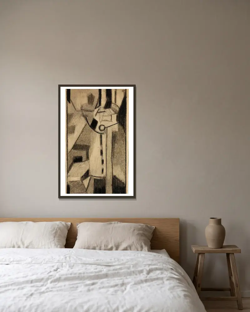 Abstrakt II von Carl Newman gerahmt an einer Wand