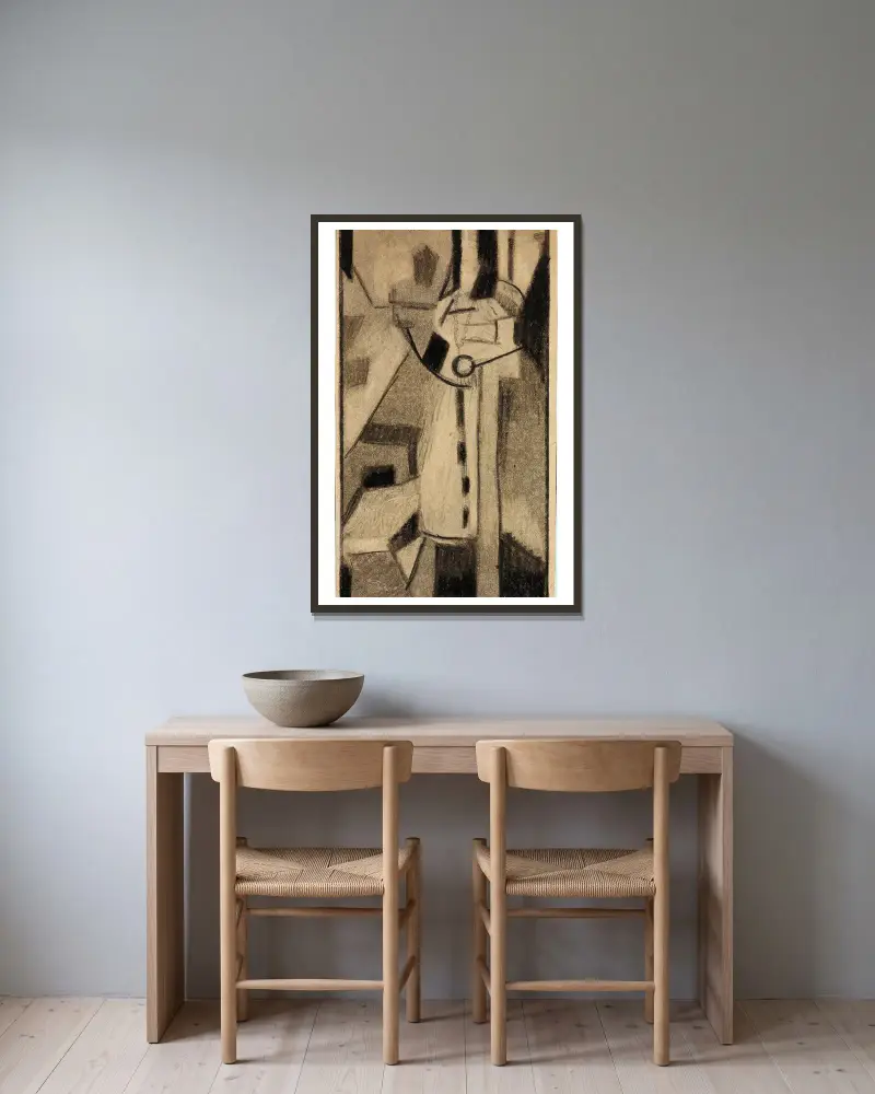 Abstrakt II von Carl Newman gerahmt an einer Wand
