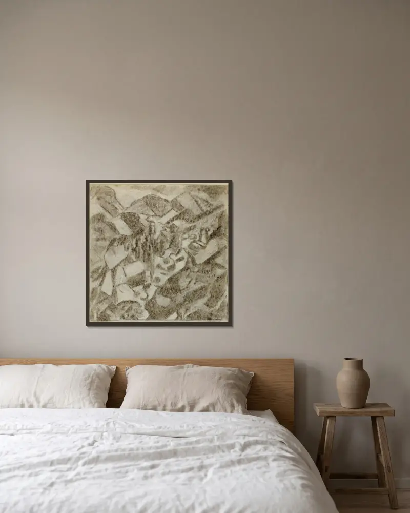 Abstrakt, Nr. 1 von Carl Newman gerahmt an einer Wand