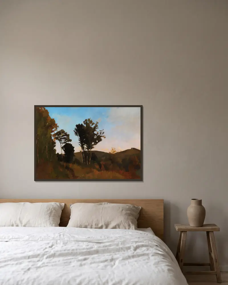 Waldrand bei Purkersdorf von Carl Schuch gerahmt an einer Wand