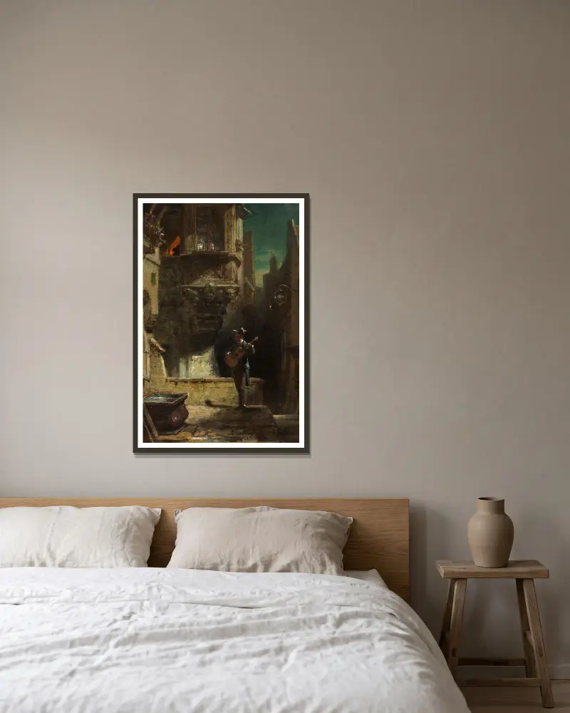 Serenáda, Carl Spitzweg v rámu na stěně