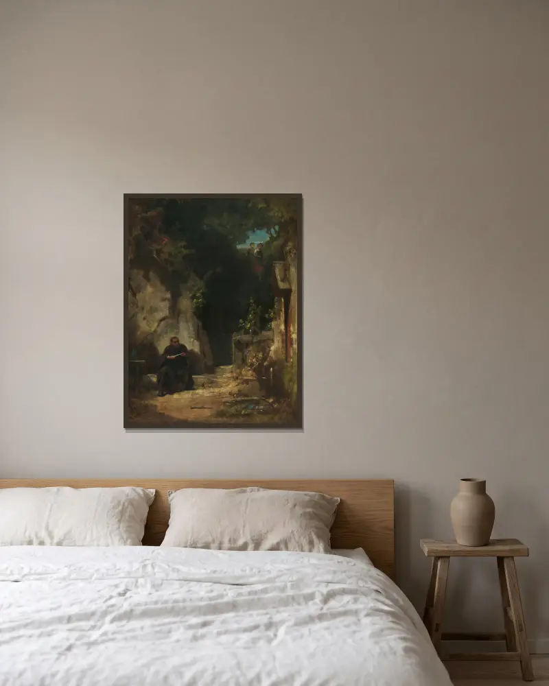 Poustevník s dívkou, Carl Spitzweg v rámu na stěně