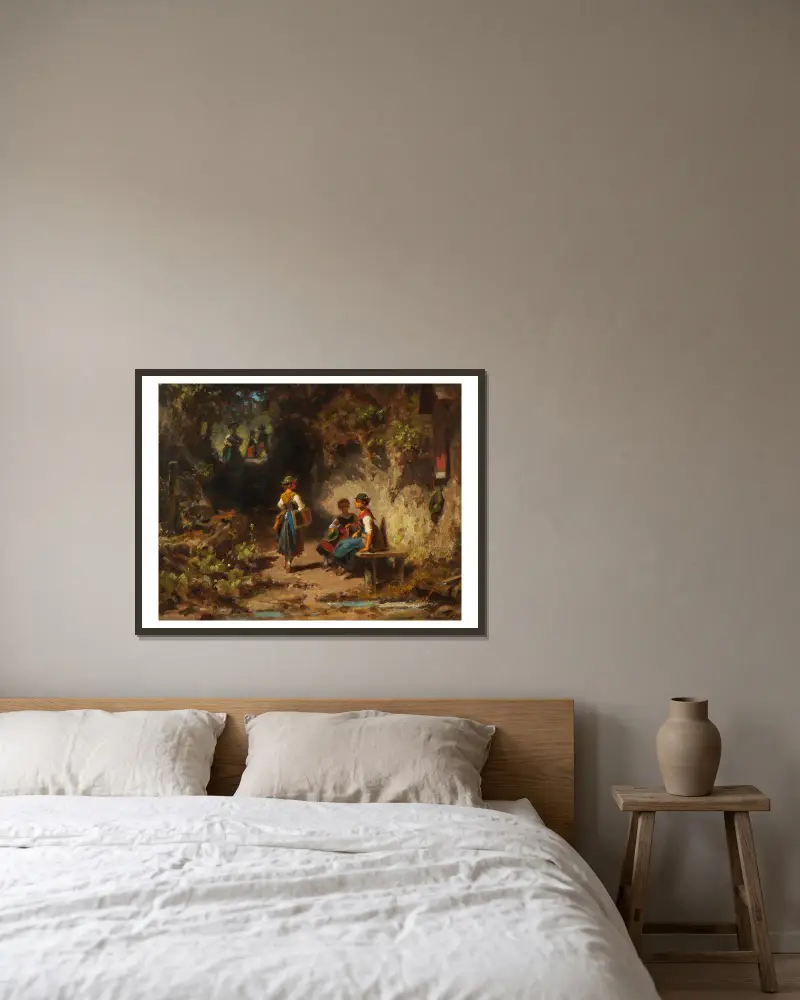 Uczennica w lesie, Carl Spitzweg w ramie na ścianie