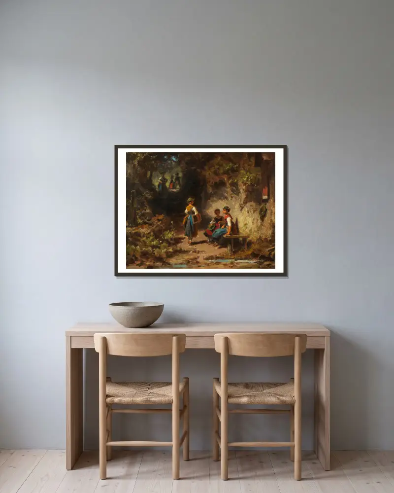 Uczennica w lesie, Carl Spitzweg w ramie na ścianie