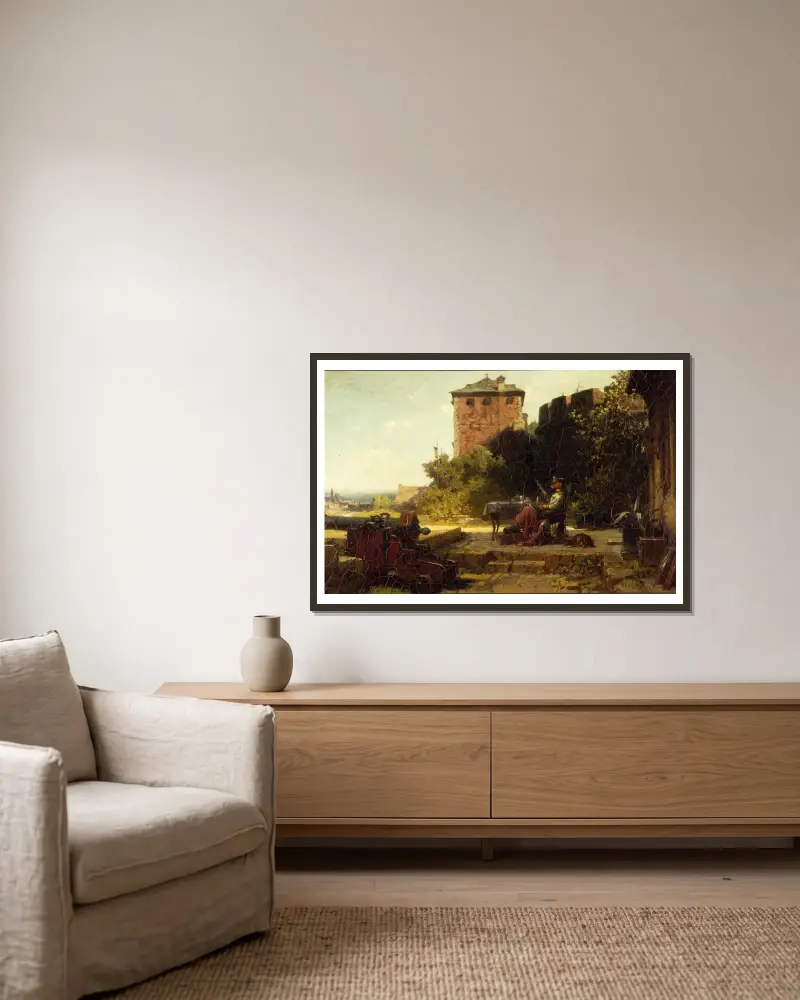 Starý velitel pevnosti, Carl Spitzweg v rámu na stěně