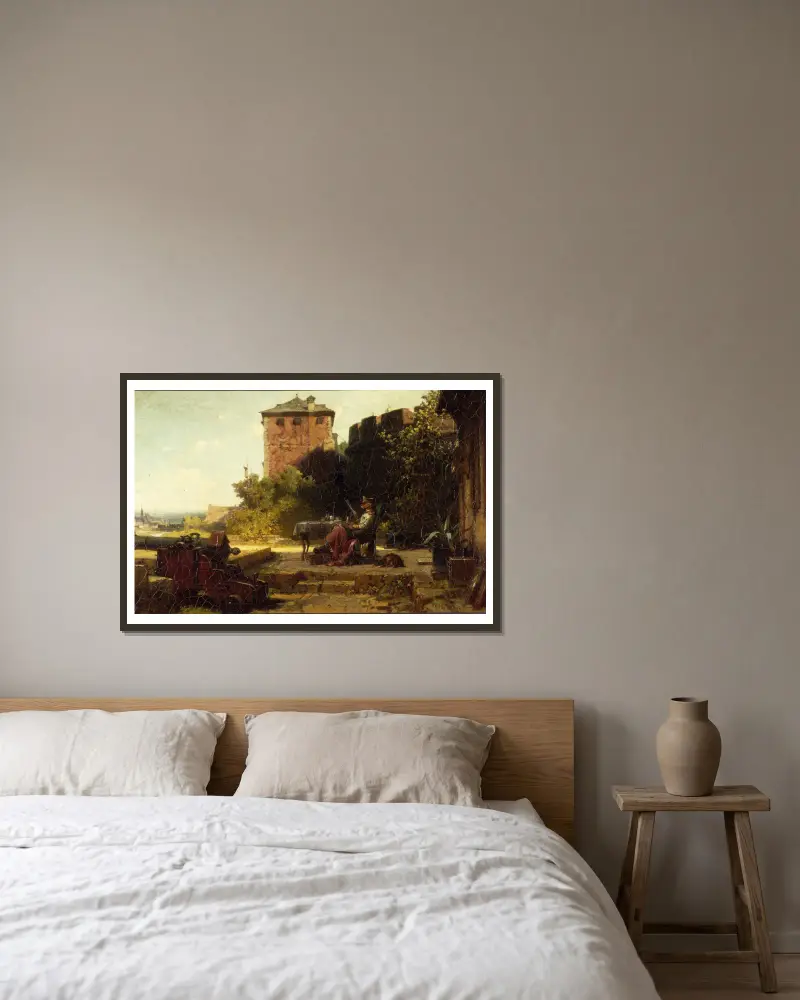 Starý velitel pevnosti, Carl Spitzweg v rámu na stěně