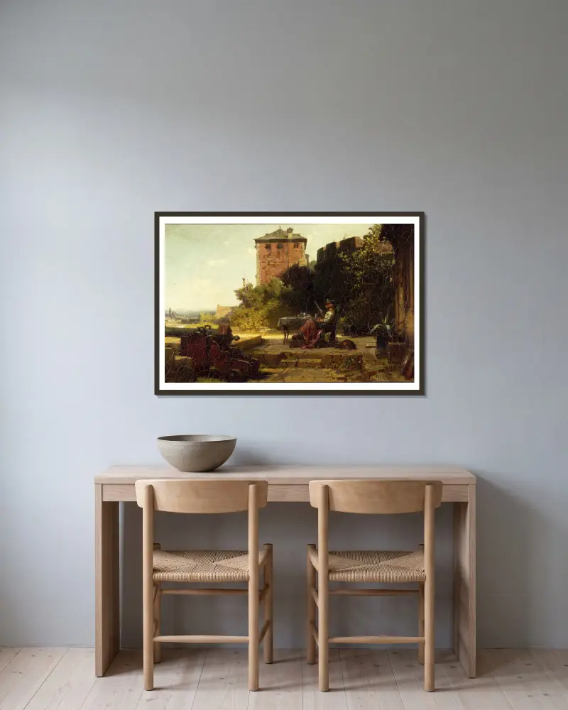 Starý velitel pevnosti, Carl Spitzweg v rámu na stěně