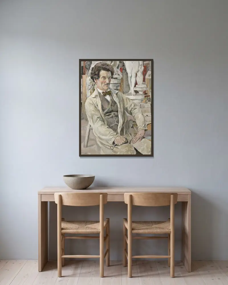 Carl Eldh, 1873–1954, konstnär av Carl Wilhelmson inramad på en vägg