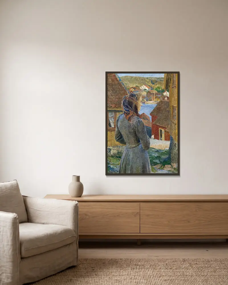 Večerní nálada v Bohuslänu, Carl Wilhelmson v rámu na stěně