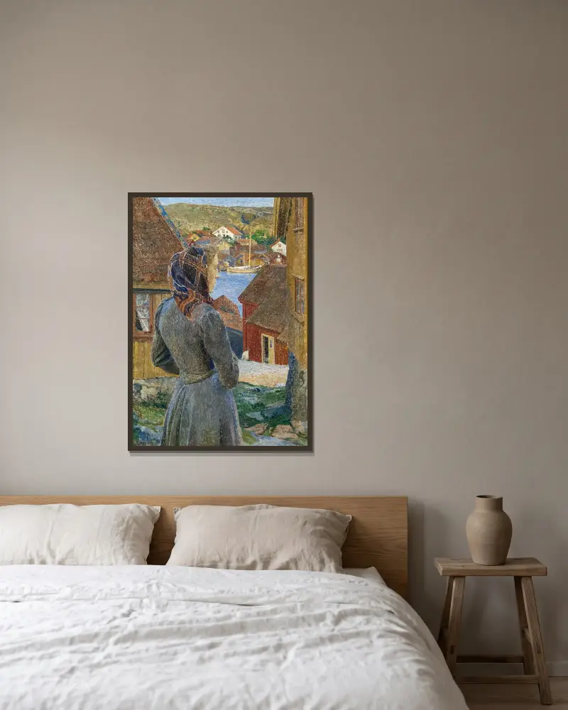 Večerní nálada v Bohuslänu, Carl Wilhelmson v rámu na stěně