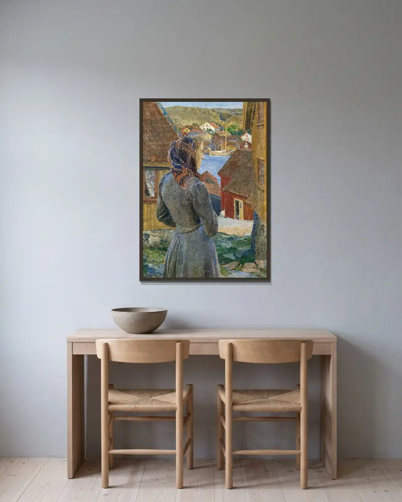Večerní nálada v Bohuslänu, Carl Wilhelmson v rámu na stěně